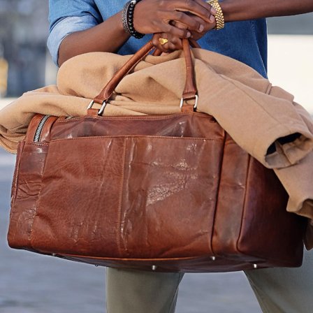 Sac de voyage Montréal en cuir marron pour hommes - Sacs en cuir