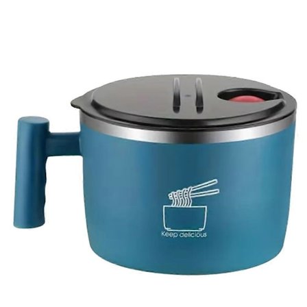 Ramen & Morgenmadsskål 1000 ml Kapacitet Madkasse Thai Suppeskål Til Hjemmekøkken Og Udendørs Eventyr Blå (FMY)