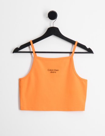 Calvin Klein STACKED LOGO PUNTO STRAP TOP Orange Topper/Bluser Jente - Kids Brand Store