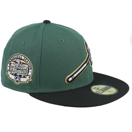 New Era - MLB Vert fitted Casquette - Atlanta Braves Greenland 59FIFTY Inaugural Season Cilantro/Black Fitted @ Hatstore