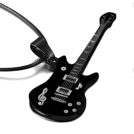 Mode Guitar Halskæde Til Mænd Vedhæng Læderkæde Herre Halskæder