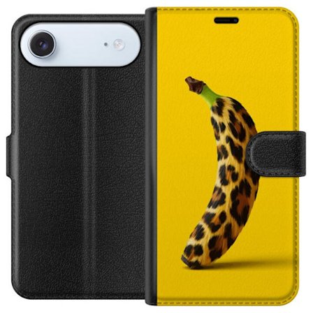 Yhteensopiva Lompakkokotelo Apple Apple iPhone 17 Air Banaani leopardikuvioilla keltaista taustaa vastaan luovassa ja leikkisässä suunnittelussa