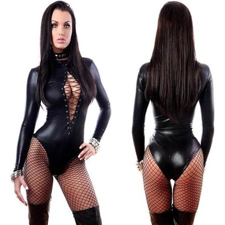 Kvindernes Sexede Læderundertøj Bodysuit Bodysuit Clubwear Latex Kat