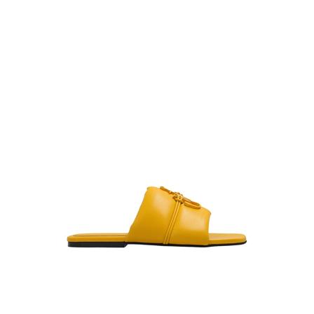 JW Anderson Leather slides with logo Gul, Dame Sandaler, Størrelse: 38 1/2 EU