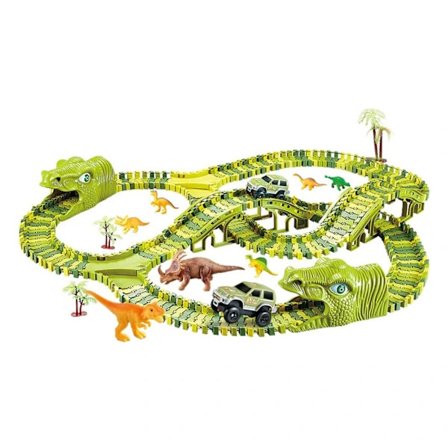 Large Car Track for Children - Dinosaur Green