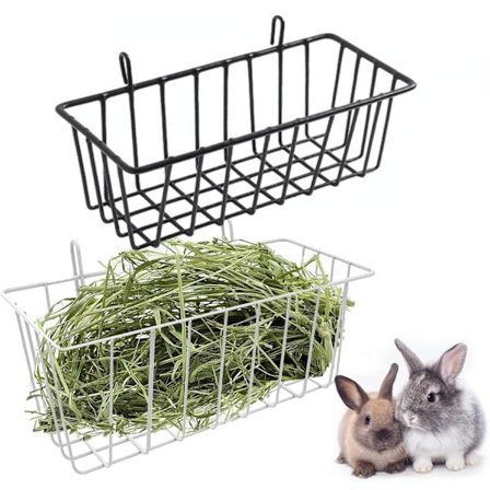 Metal Hængende Høhæk til Kaniner, Marsvin, Chinchillaer - Tilbehør til Smådyrsbur, 2 stk.
