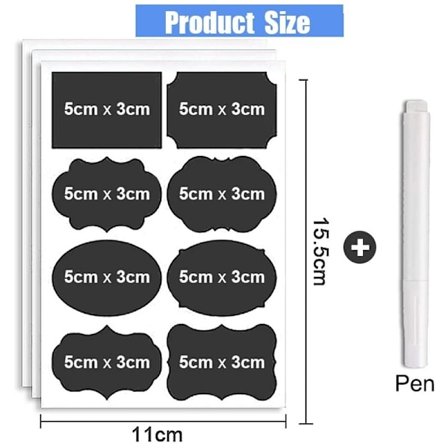 Klistermärken för köksburkar Självhäftande burketiketter Kryddflaskor Suddgummi Etiketter Hushållsburk Flasketiketter Köksorganisatör Klistermärken