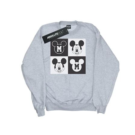 Disney Girls Mickey Mouse Smiling Squares Sweatshirt 12-13 År Sports Grey 12-13 Years