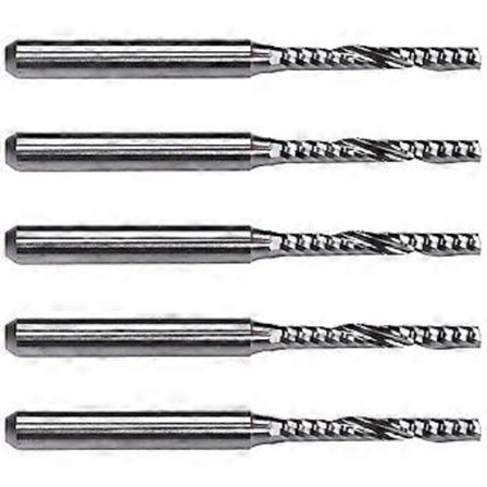 5X 2mm x 15mm Karbid Enkelspårig Spiralfräs CNC Router Bit