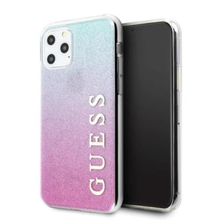 Guess Glitter Gradient -kuori iPhone 11 Pro Max - Pinkki/Sininen