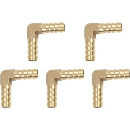 10mm Mässingsrör Armbågskoppling för Luft Vatten Olja 5st