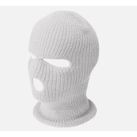 Hvit røverlue – Strikket balaklava med holdning