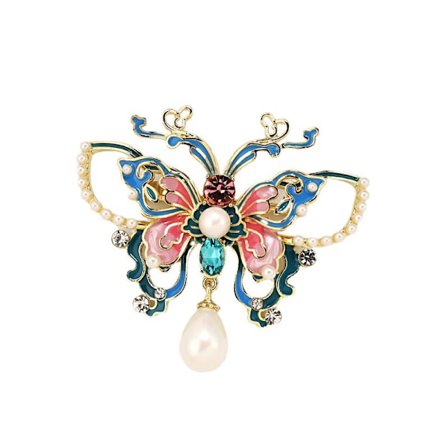 Brocher til kvinder, 14k guldbelagt kobber, cubic zirconia sommerfugl emalje brochenåle til kvinder, cubic zirconia broche, sommerfuglebroche