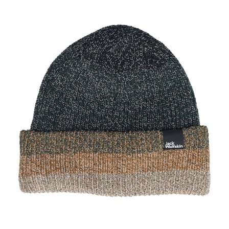 Jack Wolfskin - Vert cuff Bonnet - Kids Spirit Knit Beanie Y Slate Green Cuff @ Hatstore