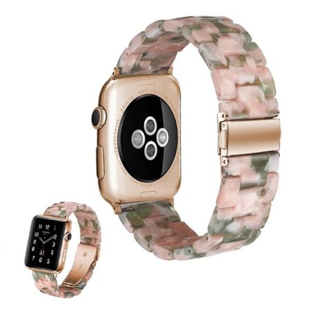 Apple Watch Series 5 40mm pitch themed klockarmband - rosa / grön