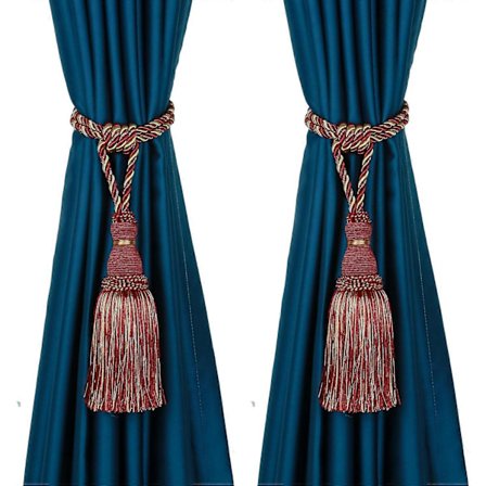 2-pakke blandede gardinbindinger med kvast, gardinbindinger, reb, håndlavet