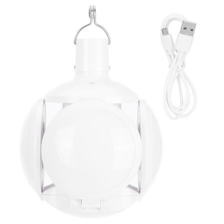 DC Lading LED Pære Lys Bred Spenning Sammenleggbar Fotball Lys Hjem Garasje Belysning