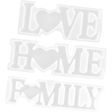 Beibei - Silikonformer for bokstaver, støpeformer i harpiks, DIY-håndverk, 3D-dekorasjonsformer for alfabet, 3 stk.