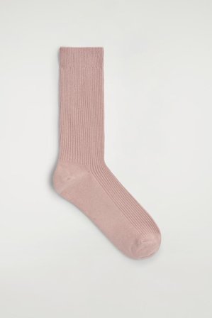 COS Homme Chaussettes Côtelées in Rose