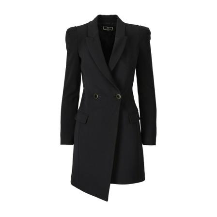 Elisabetta Franchi Asymmetric Frakke Kjole Sort, Dame, Størrelse: XS