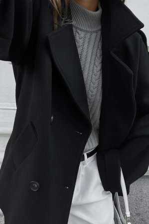 NA-KD Kort kappa - Vårjackor - Svart - EU 38