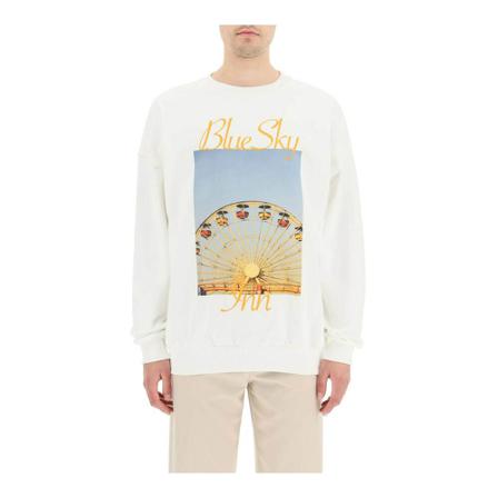 Blue Sky Inn Strik Hvid, Herre Sweatshirts
