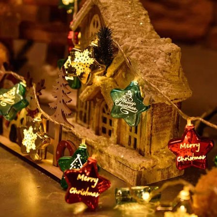 LED-slinga, juldekorationer, USB-driven, 3 meter lång – diamantformade kulor.