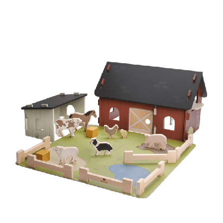 MICKI BONDGÅRD I TRÄ Träleksaker Unisex Flerfärgad M