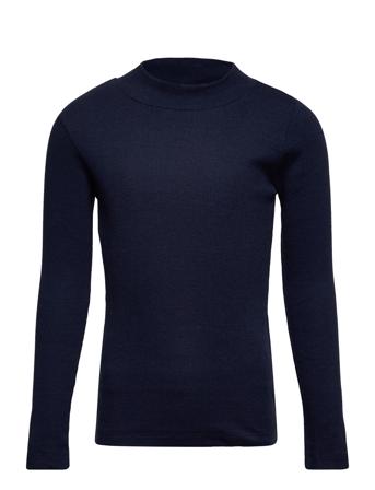 Bonnie L_S Tee Noos T-shirts Turtleneck Marineblå The New*Betinget Tilbud