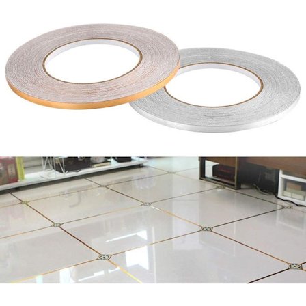 Antimug Tape til Keramiske Fliser, 50 Meter Vandtæt Selvklæbende Forseglingsbånd Gulvfliser Skønhed Fugebånd (Sølv, 5mm)