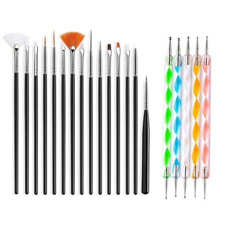 Nail Art Brush Nail Dotting SVART