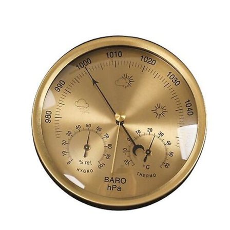 Barometer med urskive, termometer, hygrometer - Værsentral - Måler lufttrykk