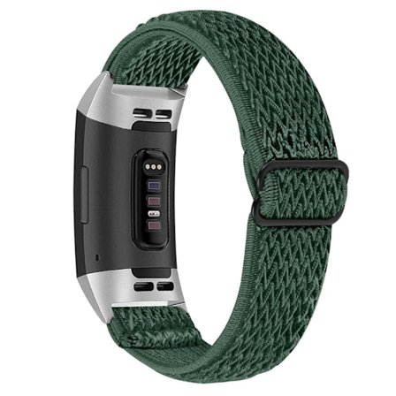 Fitbit Charge 4 / Charge 3 elastiskt klockarmband i nylon - Militärgrön
