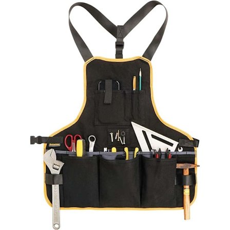 Arbetsförkläde för Män och Kvinnor, Torso-längd med 21 Verktygsfickor, Slitstarkt Canvasförkläde för DIY-entusiaster (Svart Pro)