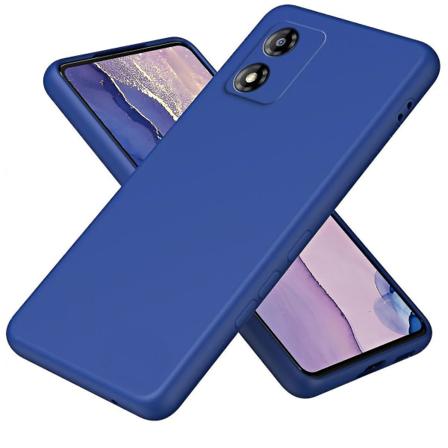 For Motorola Moto E13 4G støtsikker fiberfôr + TPU telefondeksel 2,2 mm beskyttende deksel Blue