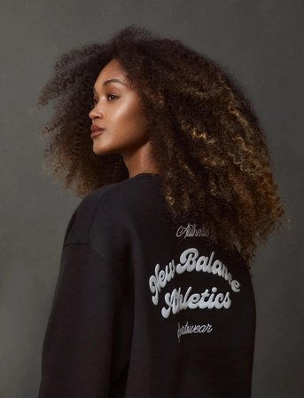 New Balance Linear Heritage Fleece Crew - Black - XS