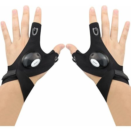 LED-lommelygtehandsker - gaver til kæresten, manden, håndfri handsker til natfiskeri, løb, camping