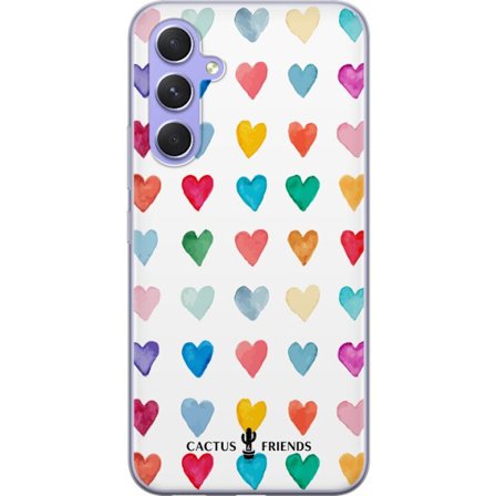 Kompatibelt Mobildeksel til Samsung Samsung Galaxy A54 Cactus and Friends - Watercolor Love Grid