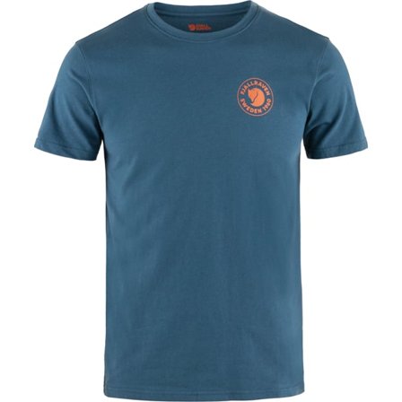 Fjällräven Men's 1960 Logo T-Shirt Top in Indigo Blue | Size: Medium, Organic Cotton/Polyester/Knit