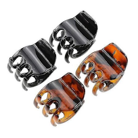 Klassiska 4 medelstora hårklämmor för damer och flickor, perfekta för att enkelt sätta upp håret, perfekta för alla hårtyper, plastmaterial, svart och