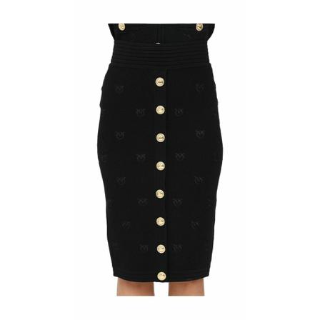 Pinko Gonna Oviedo 1G180M-Y7Z2 , Zwart , Dames , Maat: M Kokerrokken