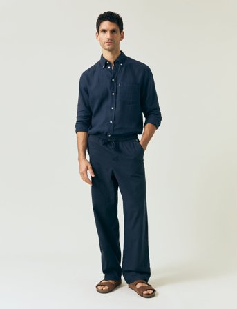 Lexington Clothing Casual Linen Blend Pants - Beige - XL