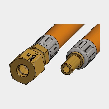 Gasolslang 0,4m ändar: Ø8 mm rör + 8 mm sockel