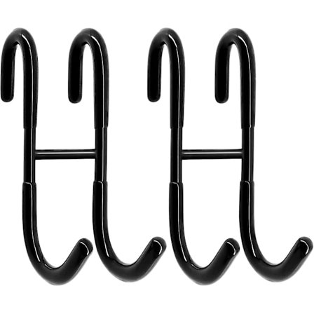 2-pak dusjdørkroker for rammeløse dusjdører, svart