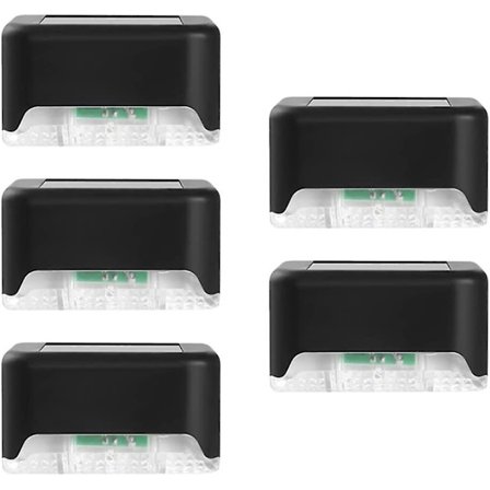 Solcellslampor LED-däck: 5 st vattentäta väderbeständiga trappbelysning för utomhusgård, uteplats, räcke, trädgård, bakgård, ytterdörr, gångväg