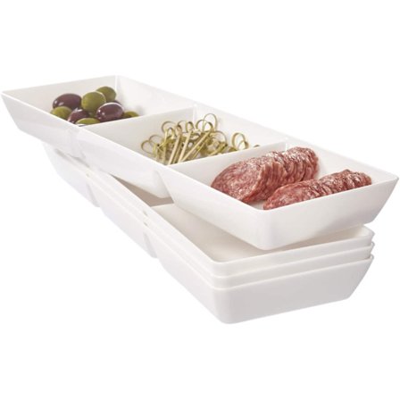 Keramisk skål med to rum, kold skål, snackskål, opdelt skål, skål til tørret frugt, snackskål i kantonesisk stil, lille skål (FQ)
