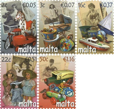 Malta - Antikt legetøj - Postfrisk sæt 5v