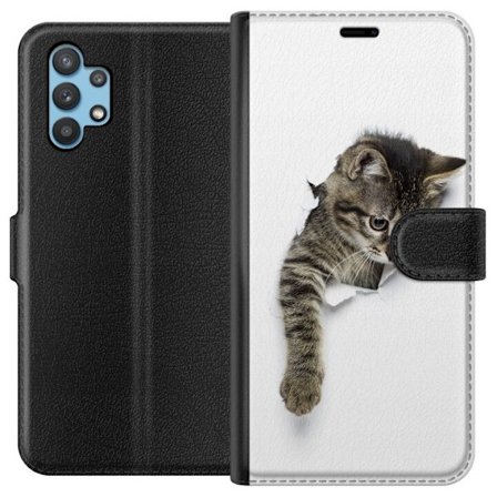 Kompatibelt Lommeboketui til Samsung Galaxy A32 5G Katt