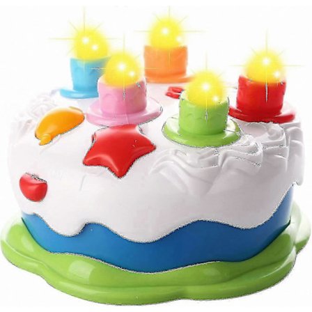 Musikaliskt födelsedagstårta-lekset med ljus för småbarn 18 månader och uppåt