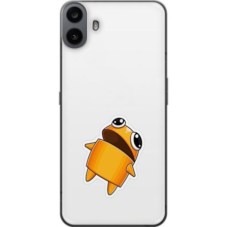 Kompatibelt Mobildeksel til Nothing Nothing CMF Phone 1 Orange tegnet figur med store øyne og dynamisk posisjon i leken stil